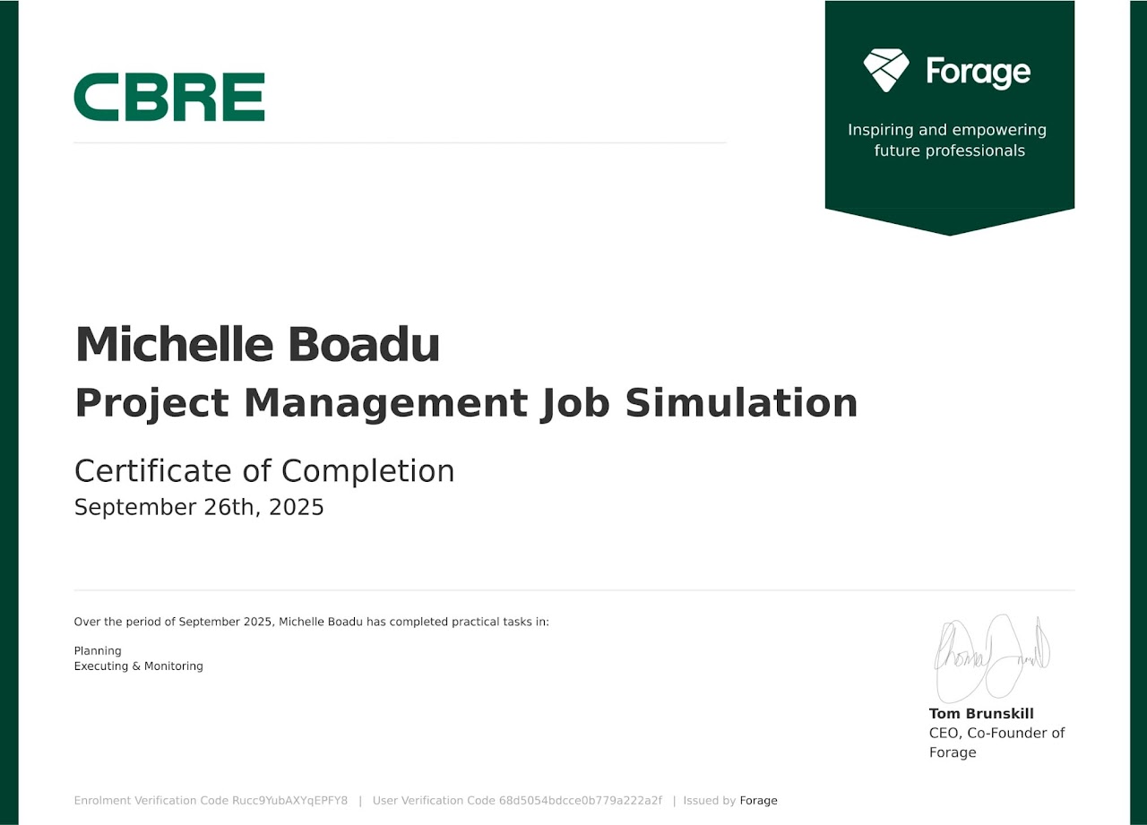 Michelle Boadu Certificate 2