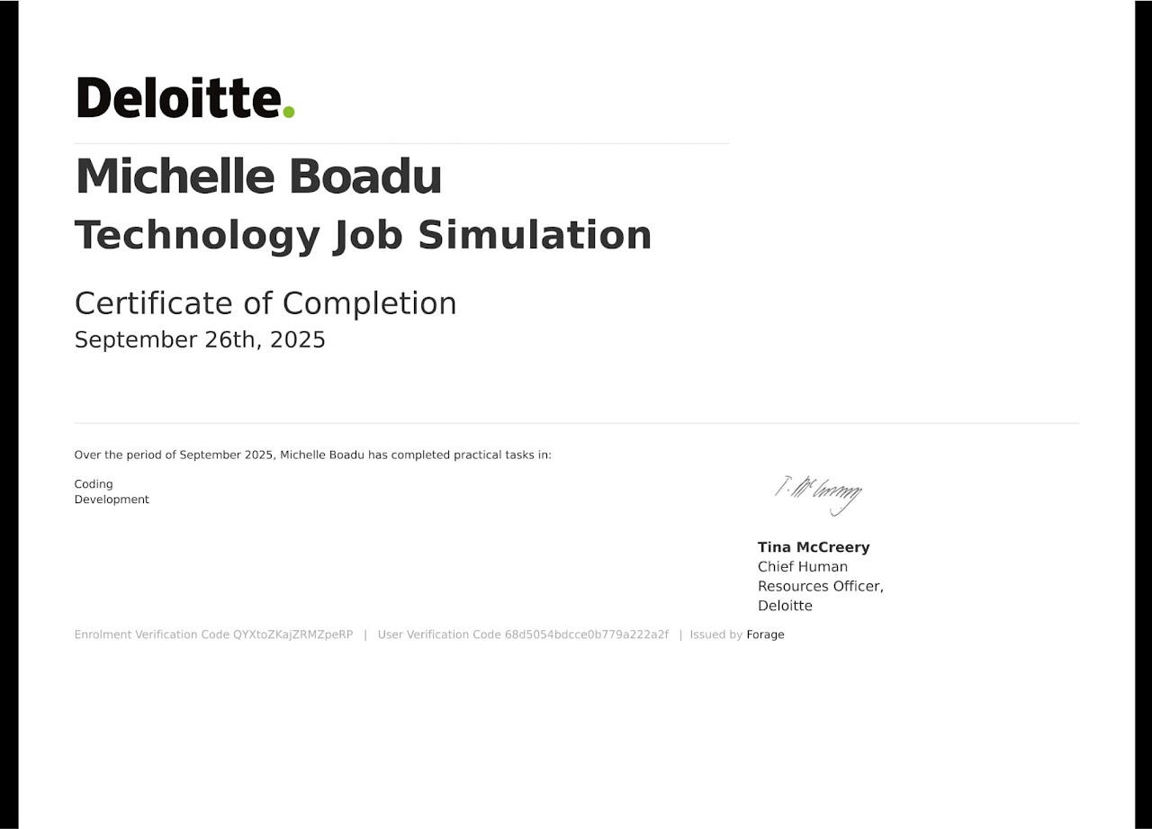 Michelle Boadu Certificate 3